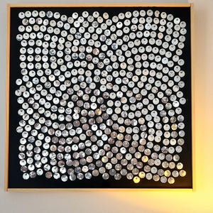 Shimmering Mosaic Wall Art: Recycled Aluminum Soda Can Decor image 1