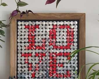 Valentine Love sign shimmering mosaic / Upcycled aluminium cans picture/ Home Deco/ Decorative handmade item