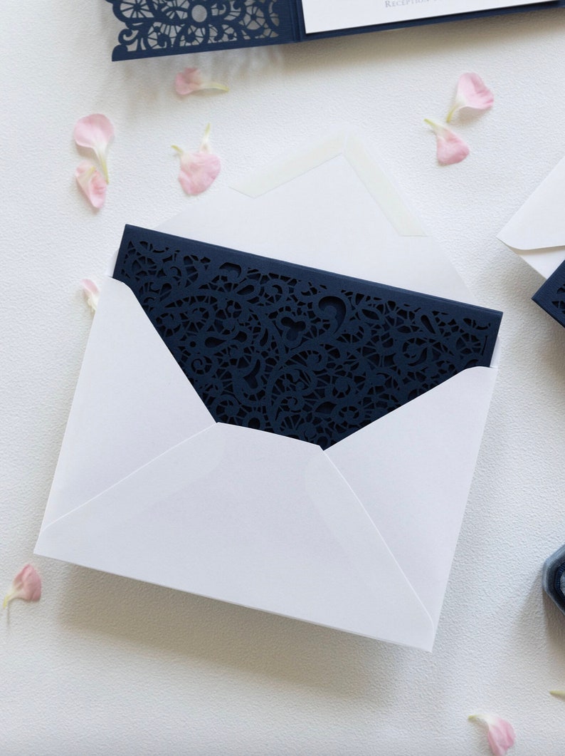 Navy Blue Covers Laser Cut Invitation Covers DIY Invitations Etsy