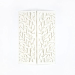 Laser Cut Covers with Leaf Motif - Cream/Ivory Paper, DIY Invitations, Handmade, Birthday, Anniversary, Wedding Gatefold Invitation