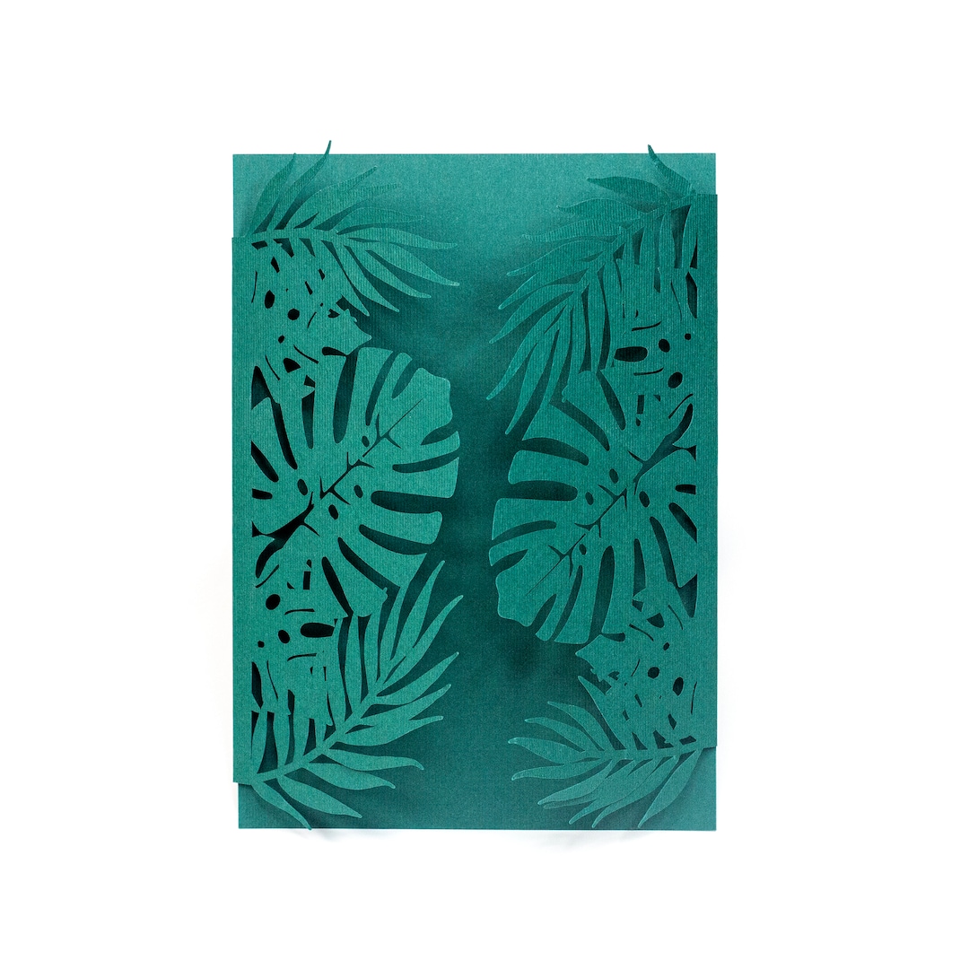 Laser Cut Cover Dark Green Cover DIY Invitations Laser Cut Etsy