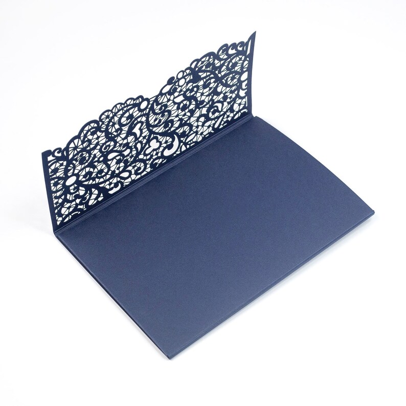 Laser Cut Invitation Covers Navy Blue Colour DIY Etsy