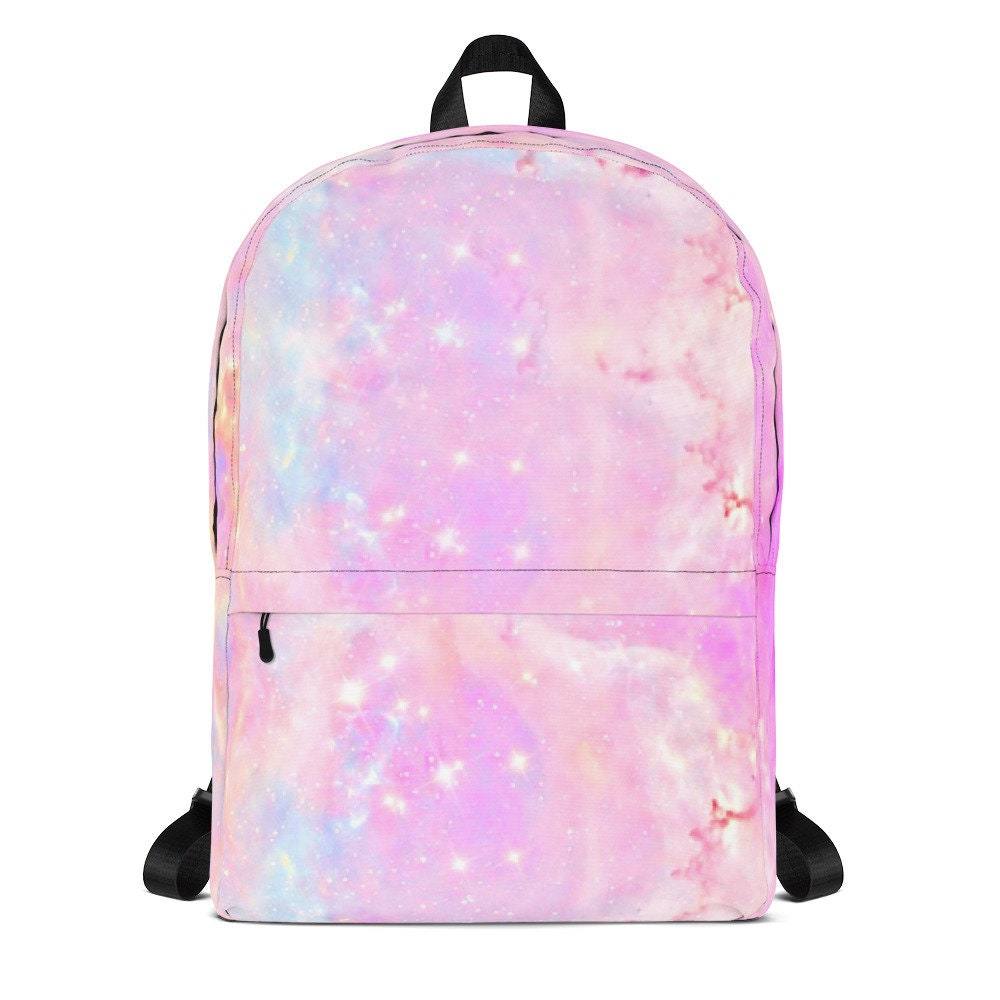 Pastel Goth Galaxy Print Laptop Backpack Women Hipster Etsy