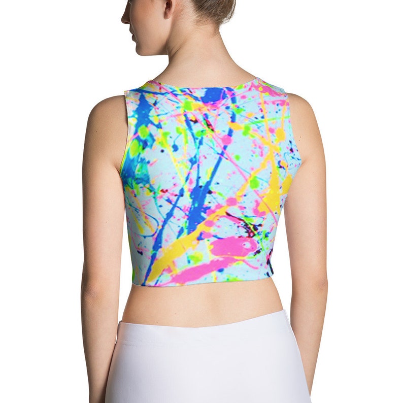 80s Clothing Neon Paint Splatter Paint Kawaii Shirt Crop ...