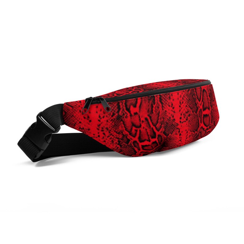 Reptile Snake Print Fanny Pack Vintage Waist Bag Belt Bag Hip Bag Bum Bag Punk Clothing 80s Clothing Aesthetic Kawaii Clothing Rave Wear