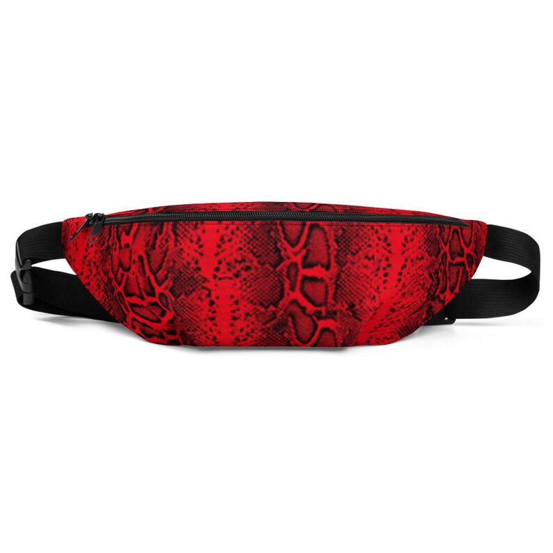 Reptile Snake Print Fanny Pack Vintage Waist Bag Belt Bag Hip Bag Bum Bag Punk Clothing 80s Clothing Aesthetic Kawaii Clothing Rave Wear