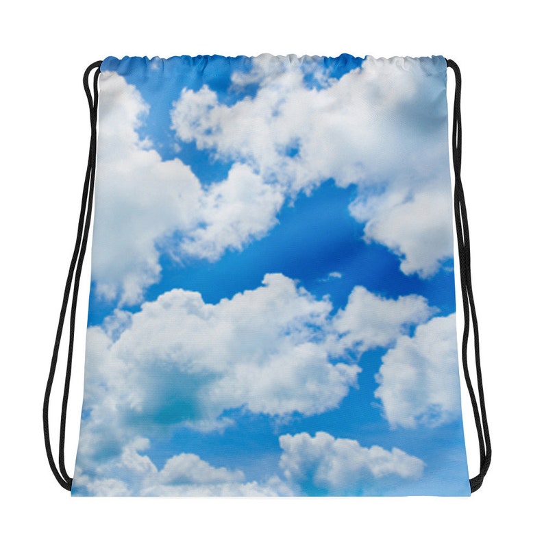 Pastel Goth Prince Vaporwave Aesthetic Blue Cloud Drawstring Backpack Women Backpack Men Small Backpack Mini Backpack Fairy Kei Soft Grunge