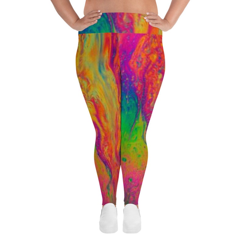 Lava Lamp Plus Size Leggings Rainbow Leggings Yoga Leggings Yoga Pants Women Tights Psychedelic Clothing Hippie Clothes Trippy Woodstock