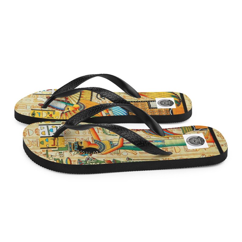 Egyptian Revival Flip Flops Flat Sandals Beach Sandals African Clothing For Women Witch Shoes Pagan Clothing Witch Clothing Wiccan Clothing