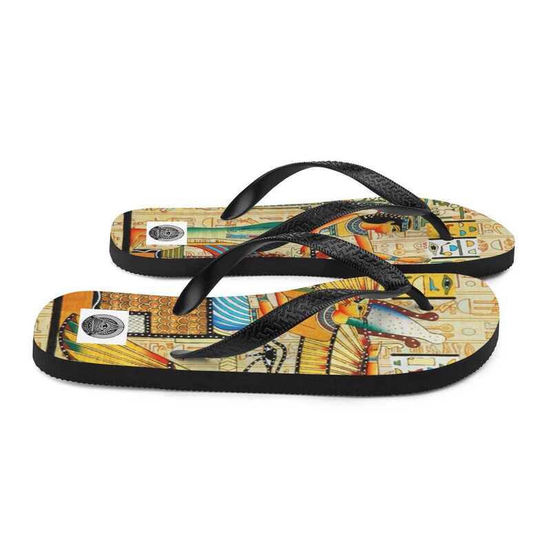 Egyptian Revival Flip Flops Flat Sandals Beach Sandals African Clothing For Women Witch Shoes Pagan Clothing Witch Clothing Wiccan Clothing
