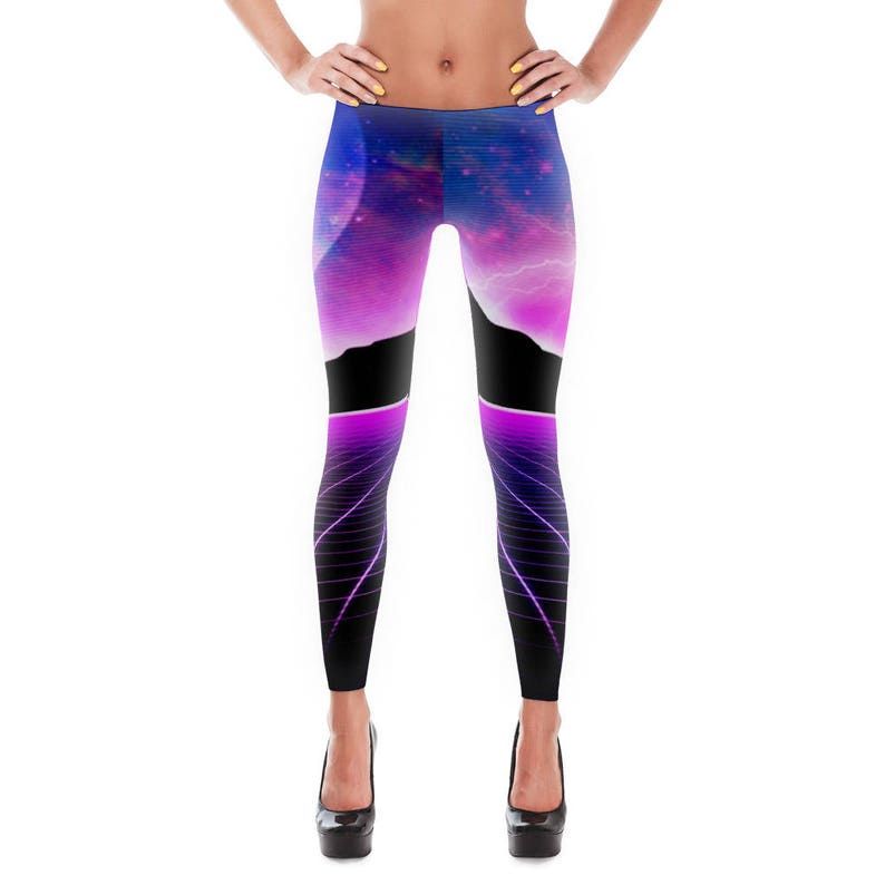 Cyberpunk Clothing Tron Galaxy Print Yoga Leggings Yoga Tights | Etsy
