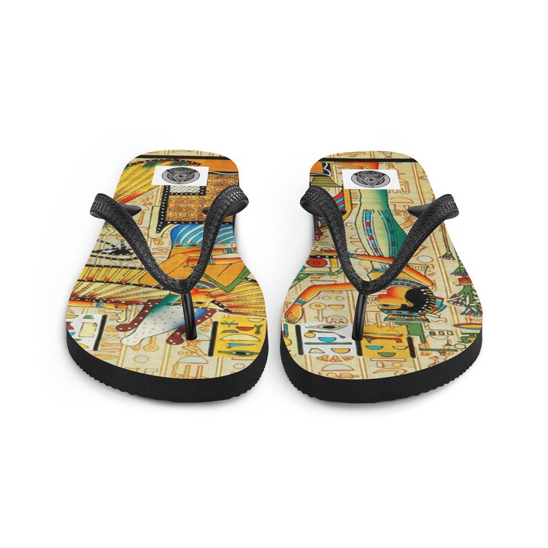 Egyptian Revival Flip Flops Flat Sandals Beach Sandals African Clothing For Women Witch Shoes Pagan Clothing Witch Clothing Wiccan Clothing