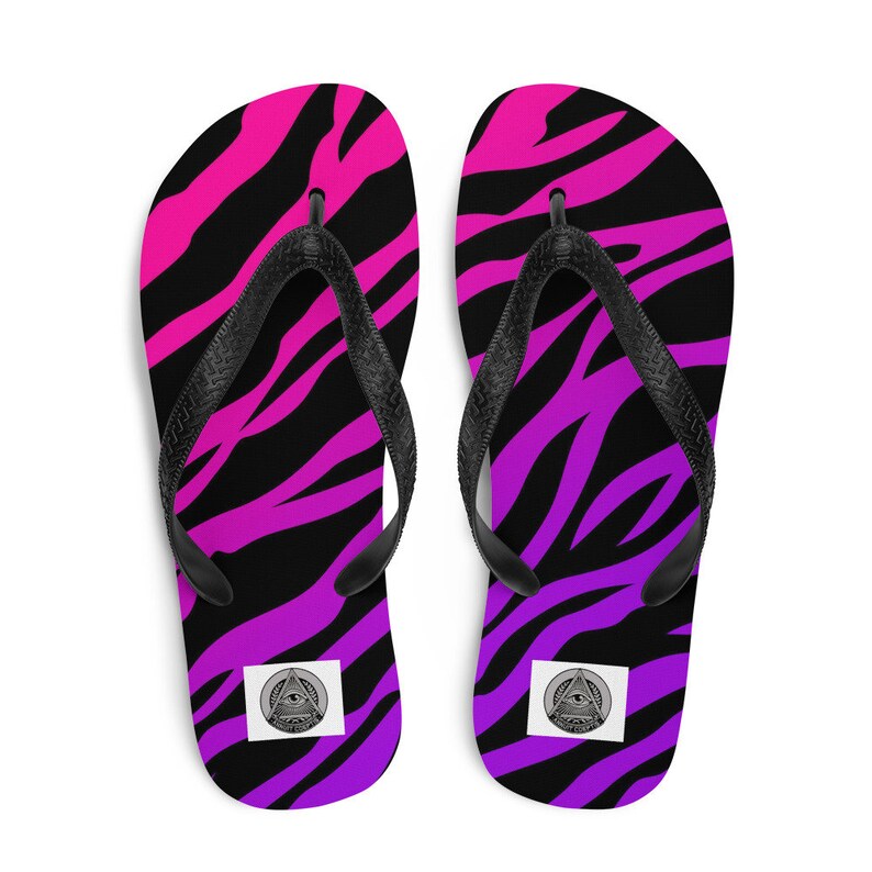 zebra print flip flops