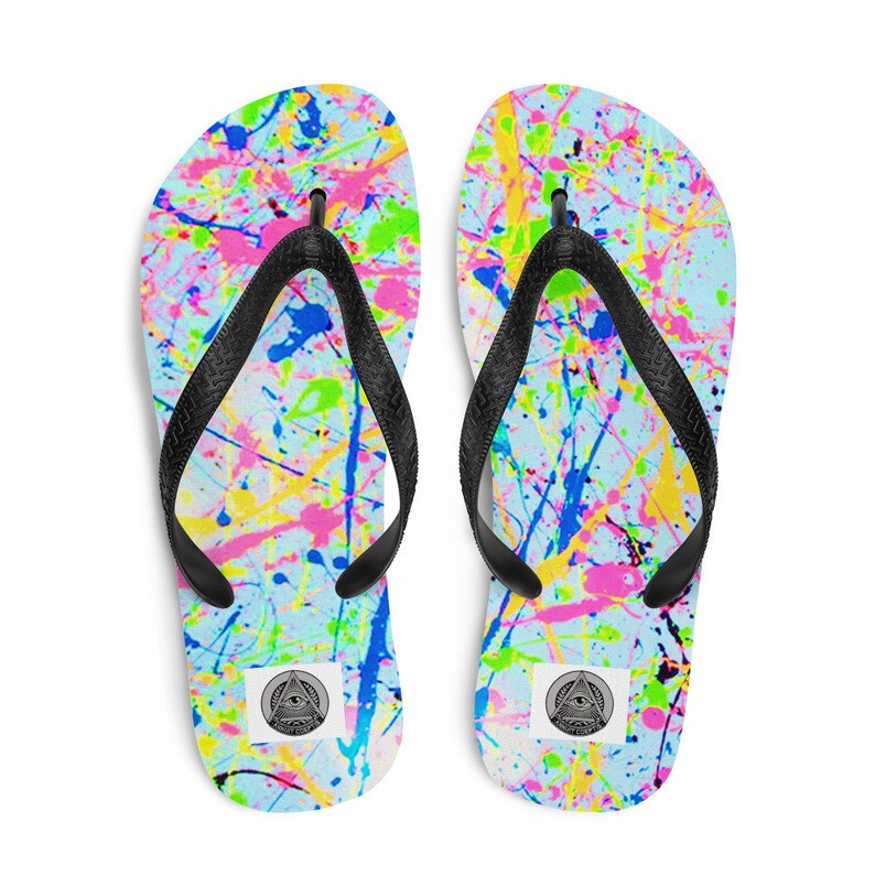 Unisex V Flip Flops Cool Colorful Circles Personalized Summer Slipper