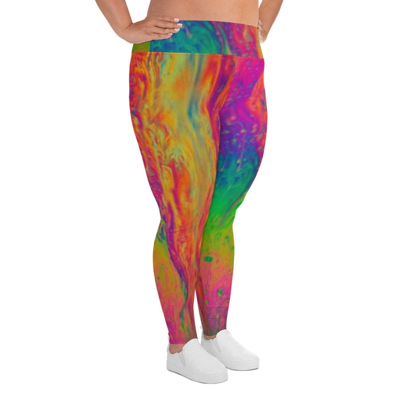 Lava Lamp Plus Size Leggings Rainbow Leggings Yoga Leggings Yoga Pants Women Tights Psychedelic Clothing Hippie Clothes Trippy Woodstock