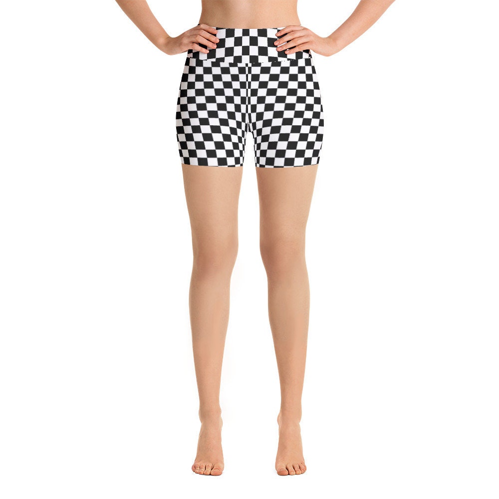 Checker Board Chess Board Yoga Shorts 