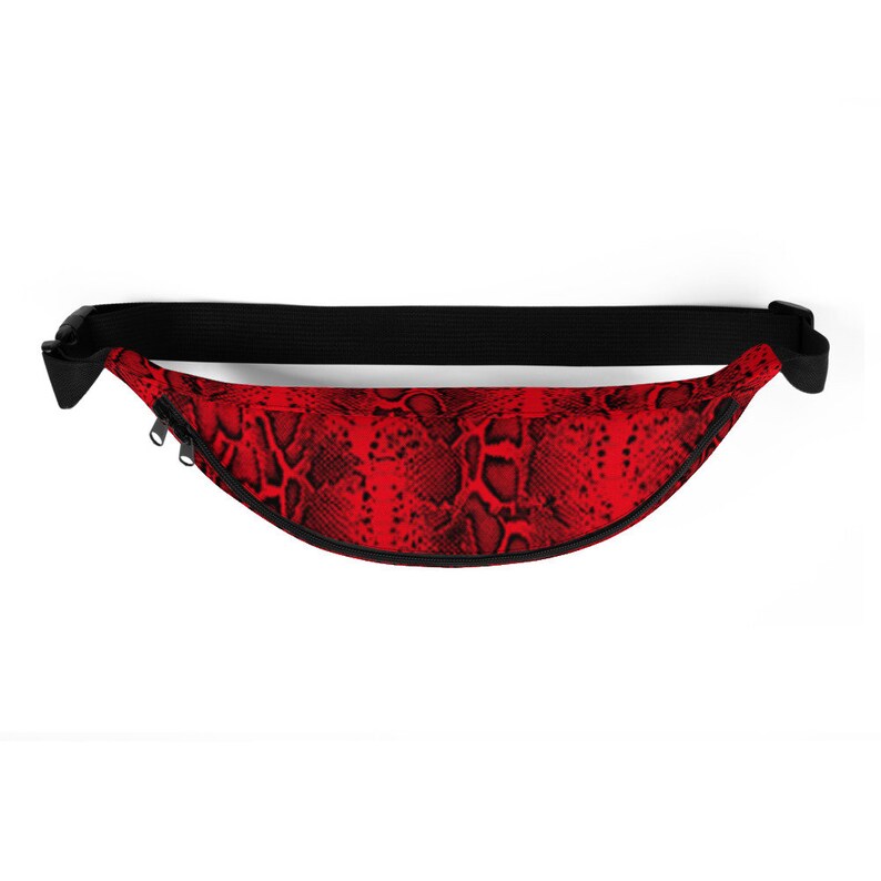 Reptile Snake Print Fanny Pack Vintage Waist Bag Belt Bag Hip Bag Bum Bag Punk Clothing 80s Clothing Aesthetic Kawaii Clothing Rave Wear