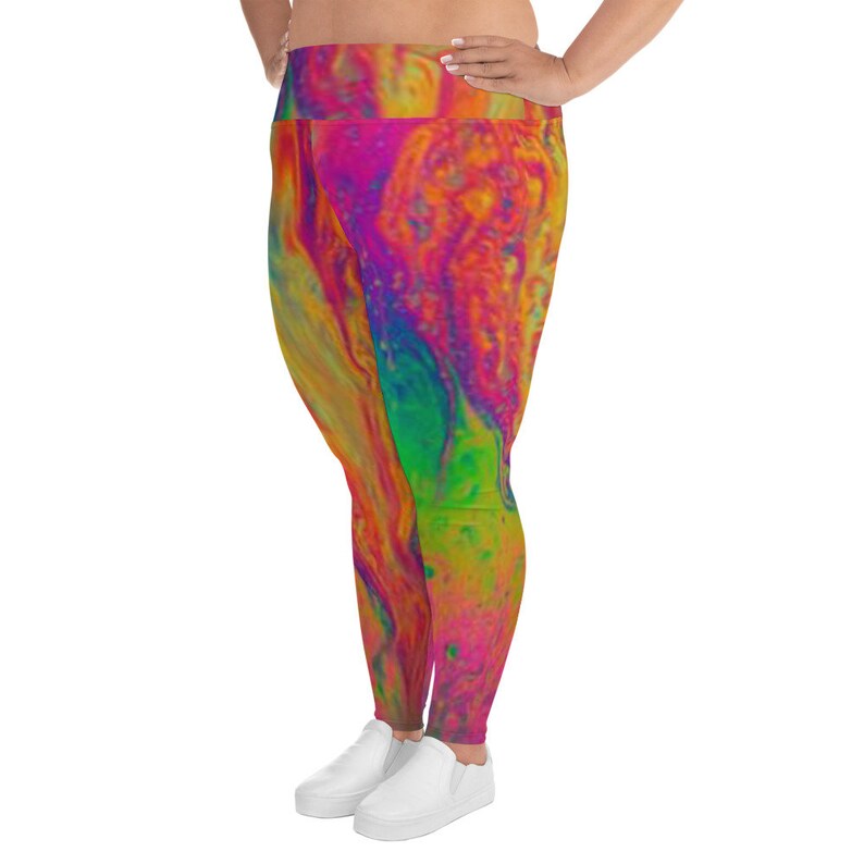 Lava Lamp Plus Size Leggings Rainbow Leggings Yoga Leggings Yoga Pants Women Tights Psychedelic Clothing Hippie Clothes Trippy Woodstock