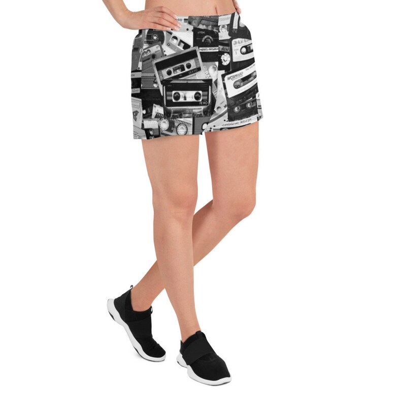 Cassette Tape Running Shorts Bike Shorts Yoga Shorts Rave Shorts Pole Dance Shorts Roller Derby Sport Shorts 90s Hip Hop Clothing Rave Wear
