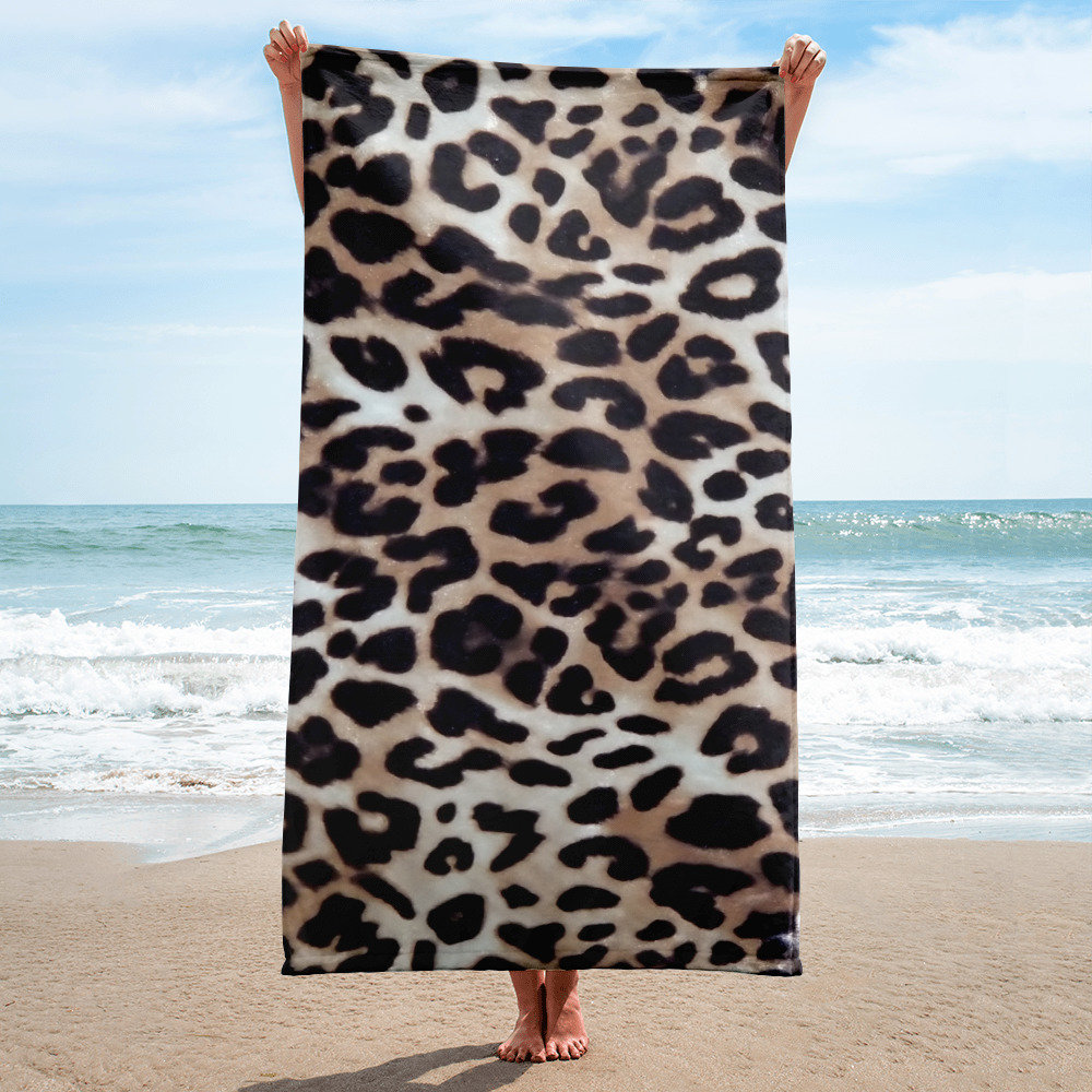 Leopard Print Beach Towel Beach Blanket Cheetah Beach Towels Etsy