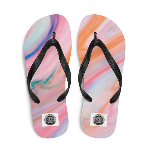 rainbow shoes flip flops
