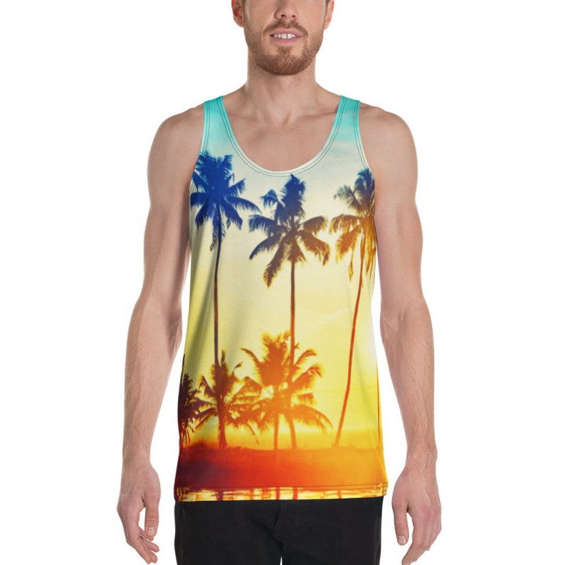 Palm Tree Print Hawaiian Shirt Umbrella Academy Tank Top | Etsy