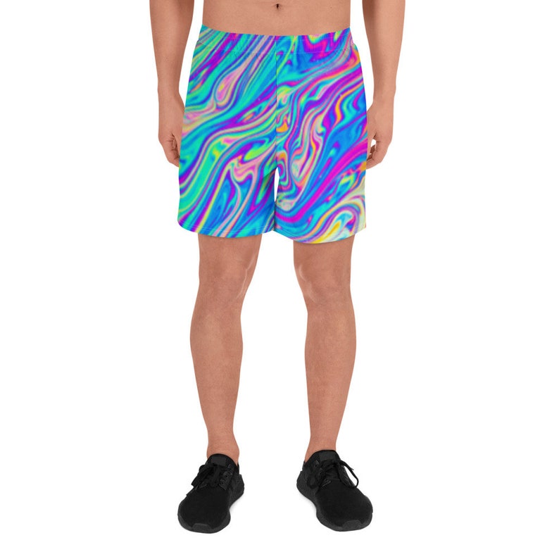Oil Slick Trippy Vaporwave Aesthetic Clothing Bike Shorts | Etsy
