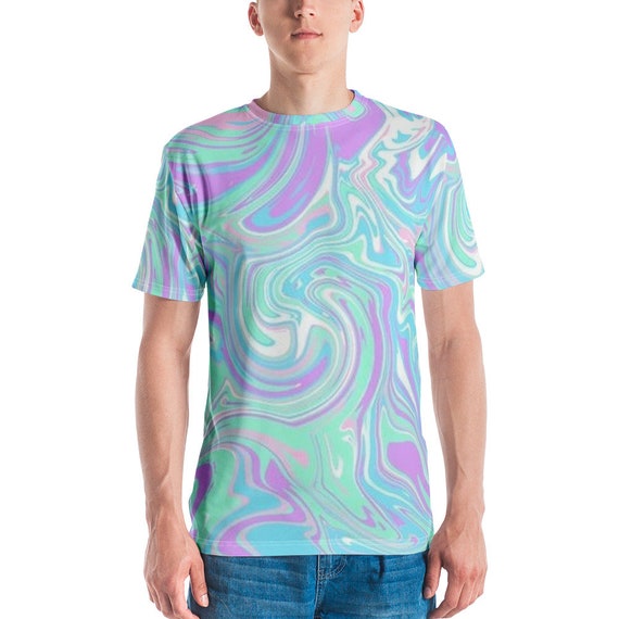 Trippy Shirt Vaporwave Pastel Goth Clothing Mens Tie Dye Shirt | Etsy