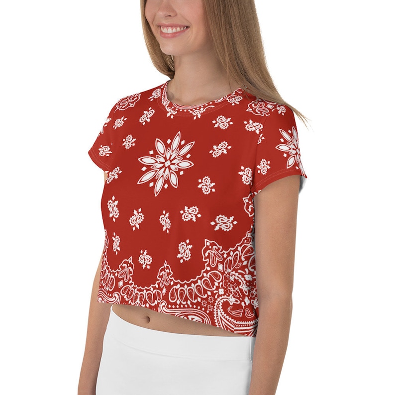 Paisley Shirt Bandana Crop Top Punk Shirt 90s Hip Hop Clothing Etsy