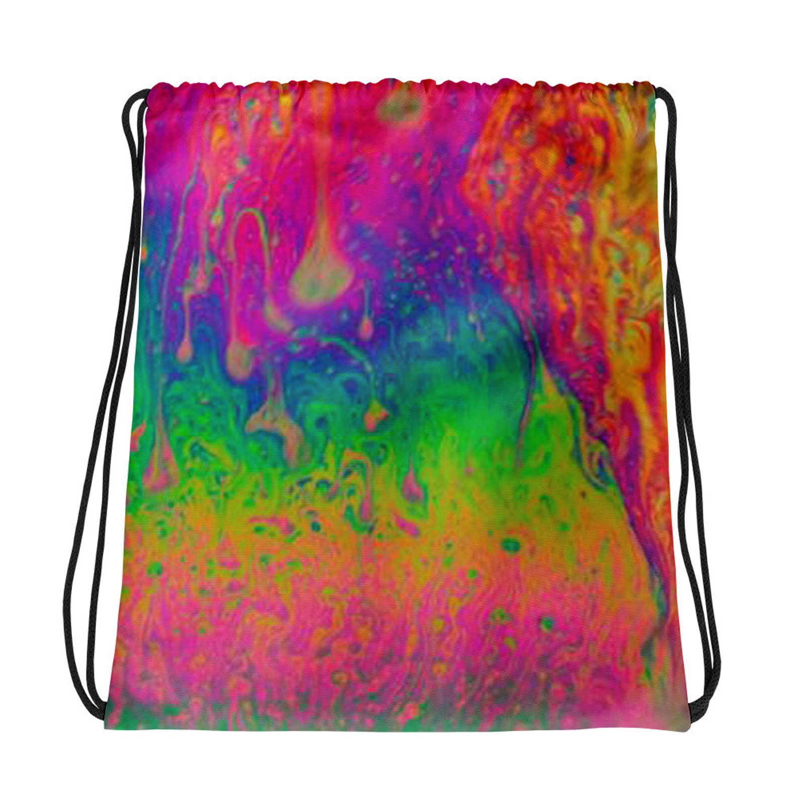 Trippy Lava Lamp Tye Dye Drawstring Backpack Women Hipster ...