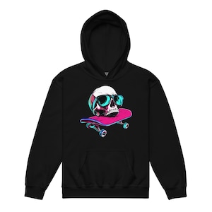 Skulls Skateboard - 1990er Kids Hoodie