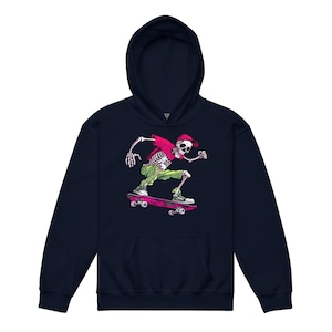 Skateboarding Reaper - Skateboard skeleton Kids Hoodie