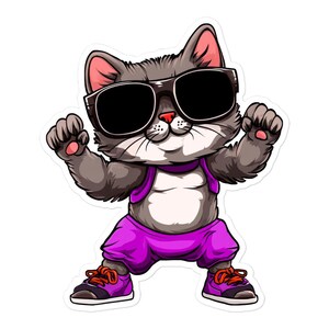 Cute Gym Cat Sticker