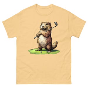 Golfing Marmot T-shirt, uniseks