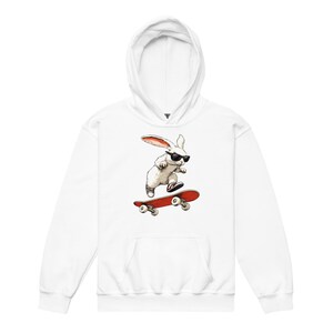 Hare skater - Skateboarding Rabbit Youth Hoodie