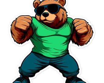 Strong Fitness Bear - Brown bear Sticker
