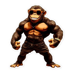 Cool Monkey Fitness Sticker