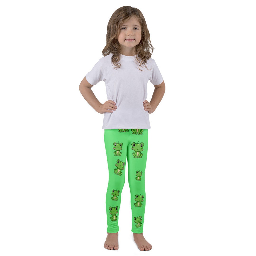 Frog Girls Leggings (8-20), Green Youth Teen Cute Printed Kids Yoga Pants  Graphic Fun Tights Tween Daughter