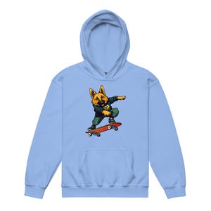 Skater shepherd dog - Skateboard Kids Hoodie