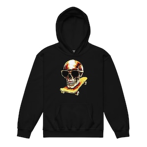 Skull Skateboarder - Skateboarding Kids Hoodie