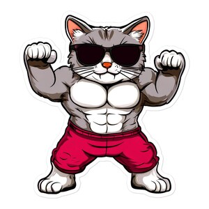 Strong Fitness cats Sticker