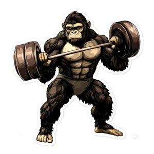 Cool Monkey barbell Sticker
