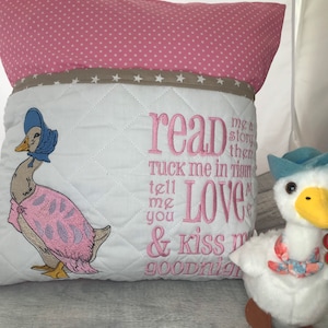 Jemimah Puddleduck Book Pocket Cushion