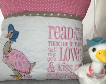 Jemimah Puddleduck Book Pocket Cushion