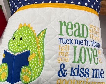 Dinosaur Book Pocket Cushion