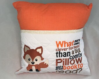 Fox Book Pocket Cushion
