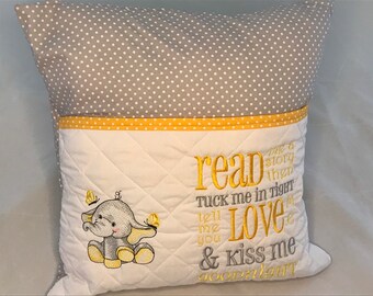 Elephant Book Pocket Cushion