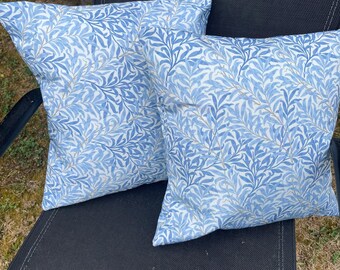 Blue William Morris Garden Cushion Covers with Water Repellent Fabric