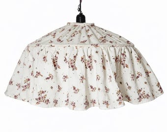 Floral Cotton Lampshade: Handmade Cottage Style Light Shade
