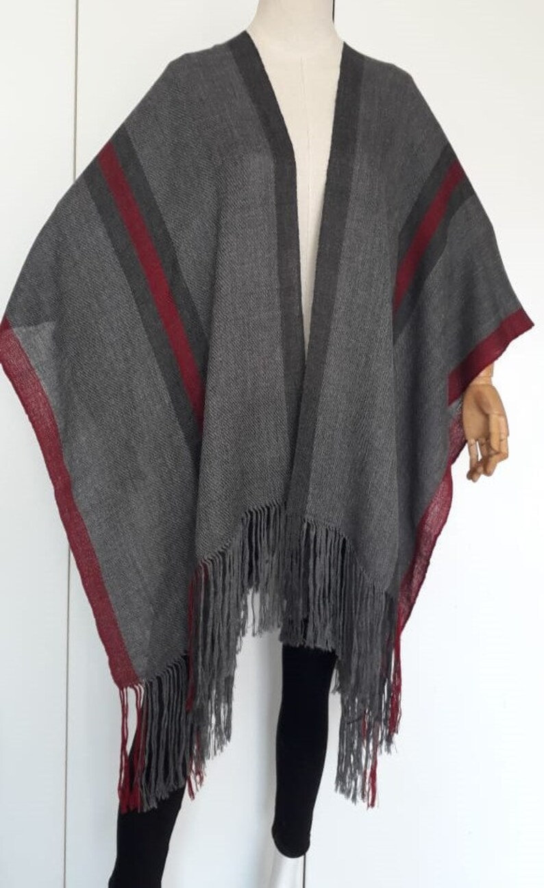 RUANA poncho super light 100/% Baby ALPACA wool Shawl Hand knit shawl wrap scarf pashmina fall VIRU
